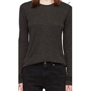 NWT All Saints Metallic Shimmer Long Sleeve Top